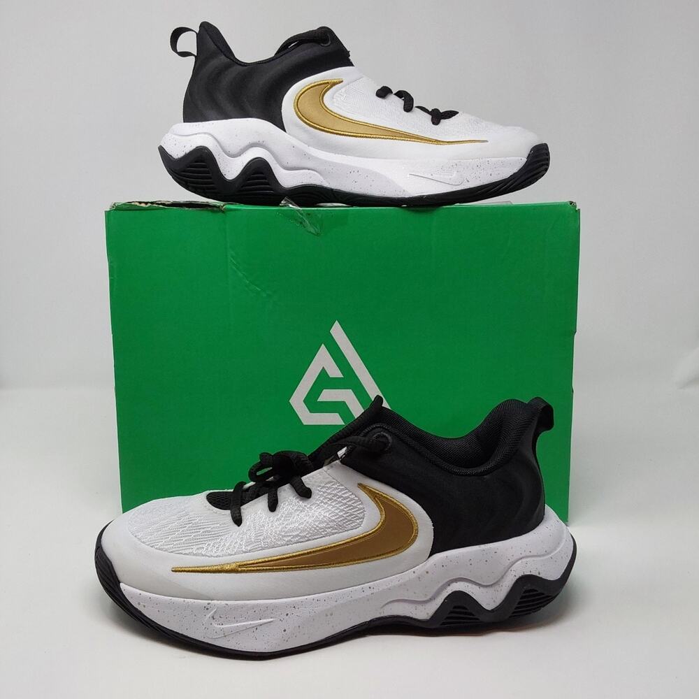 Nike Giannis Immortality 4 Gs Black White Metallic Gold Size 5Y